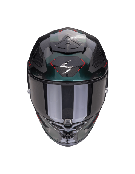 SCORPION EXO-R1 CARBON EVO AIR PROPEL BLACK/GREEN SPORTINIS/UŽDARAS MOTO ŠALMAS