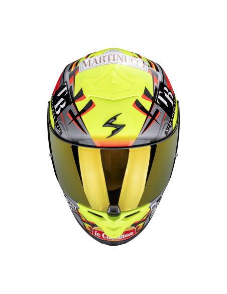 SCORPION EXO-R1 EVO II AIR ARON MISANO SILVER/YELLOW/BLUE SPORTS/MOTO HELMET