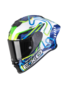 SCORPION EXO-R1 EVO II AIR CORNERING БЕЛЫЙ/СИНИЙ/ЗЕЛЕНЫЙ