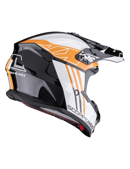 SCORPION VX-16 EVO AIR LIGNES BLACK/ORANGE KROSINIS MOTO ŠALMAS