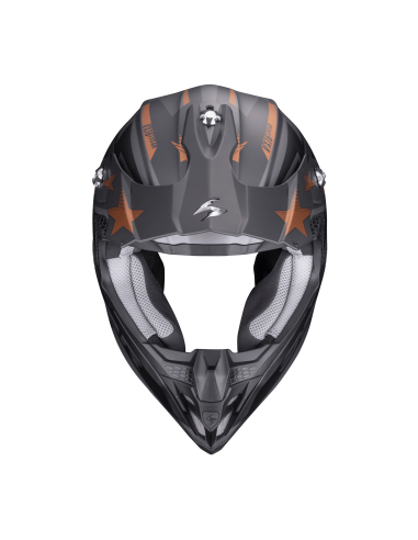SCORPION VX-16 EVO AIR LIGNES BLACK/YELLOW CROSS MOTO HELMET