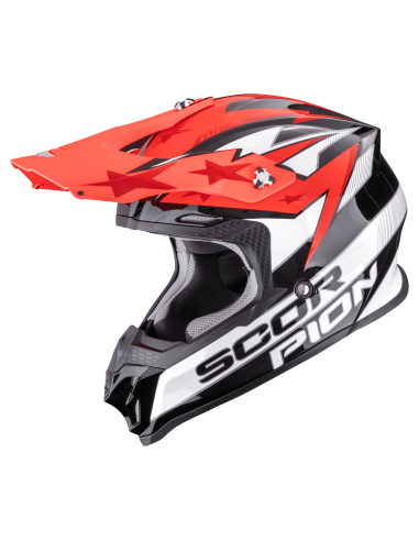 SCORPION VX-16 EVO AIR PATRIOT BLACK/WHITE/RED KROSINIS MOTO ŠALMAS