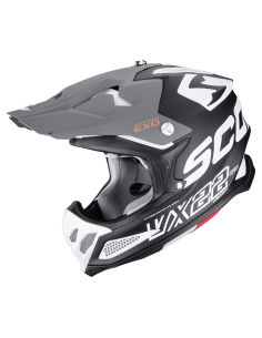 SCORPION VX-22 AIR UPDOWN BLACK/WHITE/GREY KROSINIS MOTO ŠALMAS