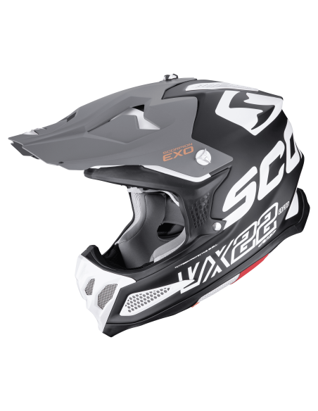SCORPION VX-22 AIR UPDOWN BLACK/WHITE/GREY CROSS MOTO HELMET