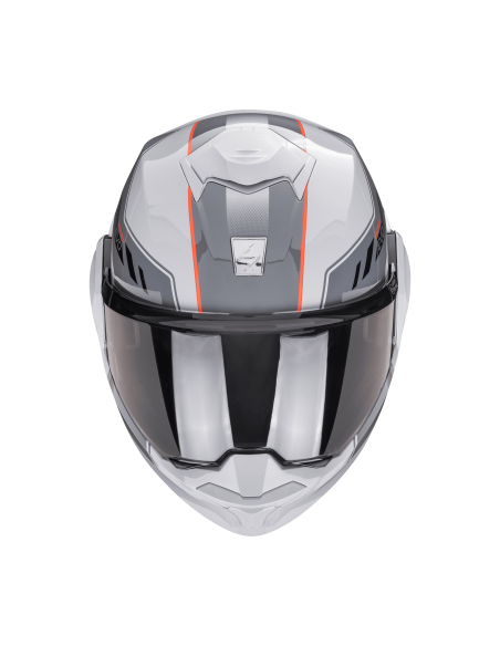 SCORPION EXO-TECH EVO SOCIUS GREY/RED FLIP-UP MOTORCYCLE HELMET