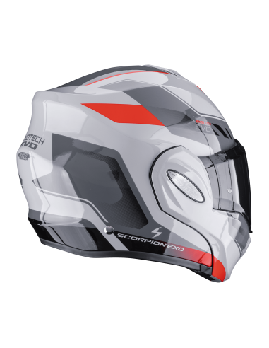 SCORPION МОТОЦИКЛЕТНЫЙ ШЛЕМ EXO-TECH EVO SOCIUS GREY/RED FLIP-UP