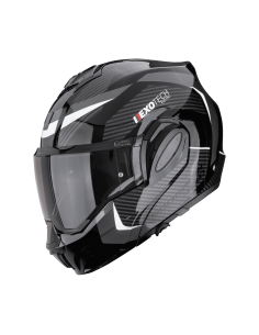 SCORPION EXO-TECH EVO PRO COMMUTA WHITE/SILVER FLIP-UP MOTO SHAM