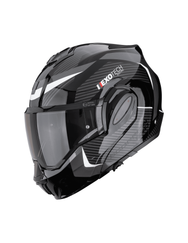 SCORPION EXO-TECH EVO PRO COMMUTA WHITE/SILVER FLIP-UP MOTO SHAM