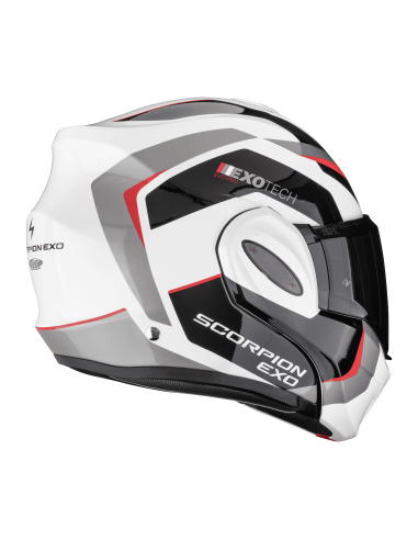 SCORPION EXO-TECH EVO PRO ACUTI WHITE/BLUE/RED FLIP-UP MOTO HELMET