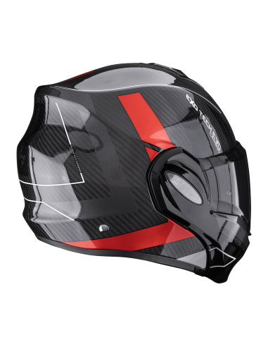 SCORPION EXO-TECH EVO CARBON CAD BLACK/RED FLIP-UP MOTO ŠALMAS