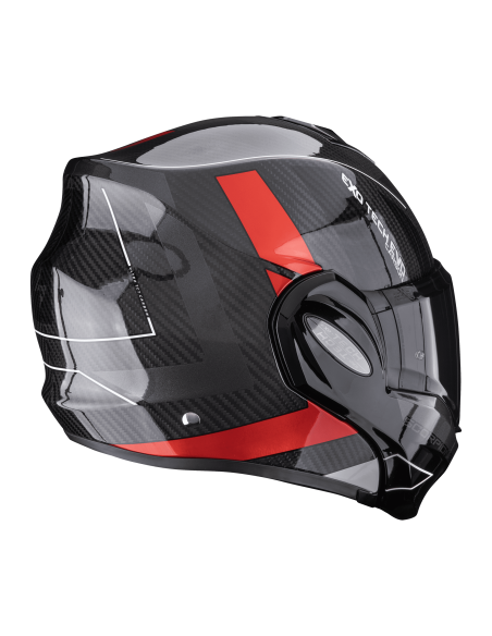 SCORPION EXO-TECH EVO CARBON CAD BLACK/RED FLIP-UP MOTO ŠALMAS