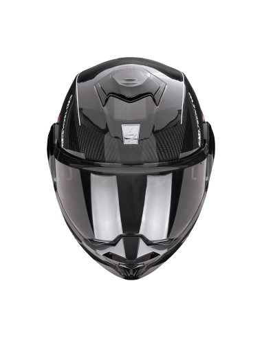 SCORPION EXO-TECH EVO CARBON CAD BLACK/RED FLIP-UP MOTO ŠALMAS