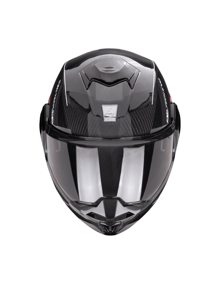SCORPION EXO-TECH EVO CARBON CAD BLACK/RED FLIP-UP MOTO ŠALMAS