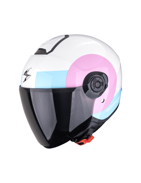 SCORPION EXO-CITY II SHEER WHITE/PINK/BLUE OPEN MOTORCYCLE HELMET