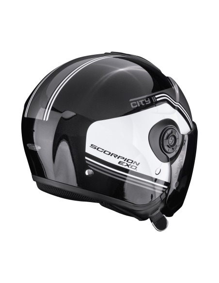 SCORPION EXO-CITY II VITA BLACK/WHITE ATVIRAS MOTO ŠALMAS