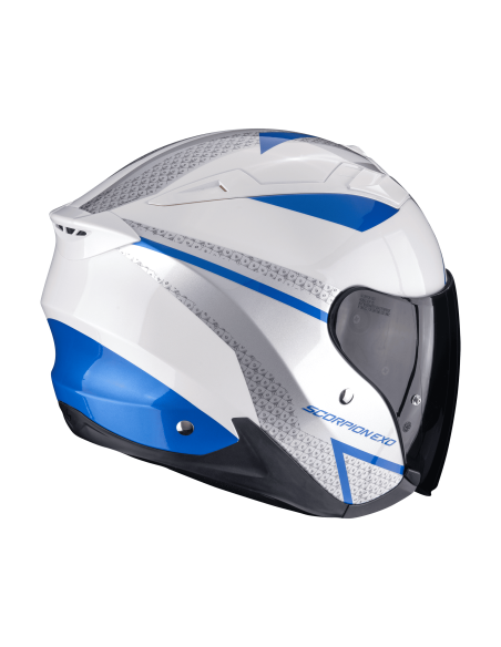 SCORPION EXO-230 LOOP WHITE/BLUE OPEN MOTORCYCLE HELMET