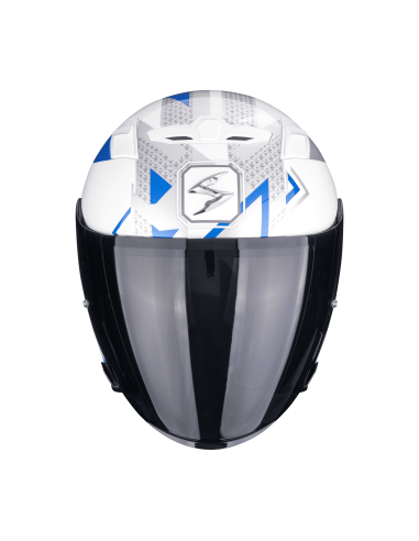 SCORPION EXO-230 LOOP WHITE/BLUE OPEN MOTORCYCLE HELMET