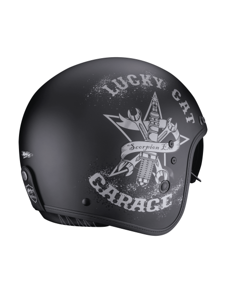 SCORPION BELFAST EVO HANGAR BLACK/SILVER OPEN MOTORCYCLE HELMET