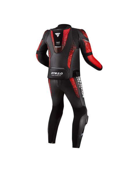 SHIMA STR 2.0 RED/BLACK 2-PIECE LEATHER MOTO SUIT
