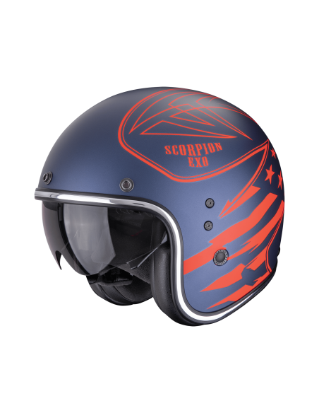SCORPION ОТКРЫТЫЙ МОТОЦИКЛЕТНЫЙ ШЛЕМ BELFAST EVO DAWG СИНИЙ/КРАСНЫЙ