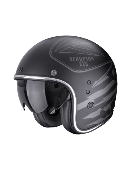 SCORPION ОТКРЫТЫЙ МОТОЦИКЛЕТНЫЙ ШЛЕМ BELFAST EVO DAWG BLACK/SILVER