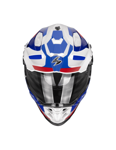 SCORPION ADF-9000 AIR FEAT MATT WHITE/BLUE/RED ADVENTURE MOTO HELMET