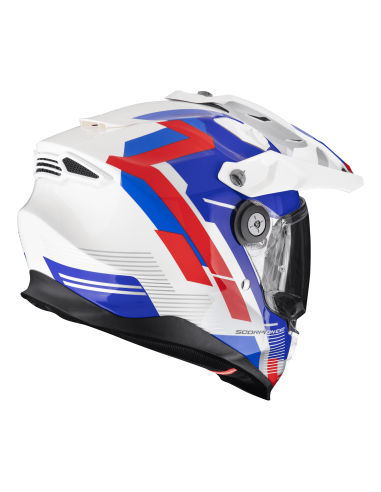 SCORPION ADF-9000 AIR FEAT MATT WHITE/BLUE/RED ADVENTURE MOTO ŠALMAS