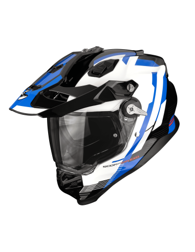 SCORPION ADF-9000 AIR PATROL BLACK/BLUE/WHITE ADVENTURE MOTORCYCLE HELMET