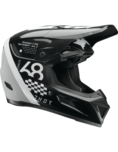 THOR REFLEX SPORT RIOT BLACK/WHITE CROSS MOTO HELMET