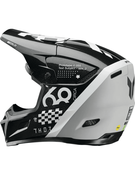 THOR REFLEX SPORT RIOT BLACK/WHITE KROSINIS MOTO ŠALMAS
