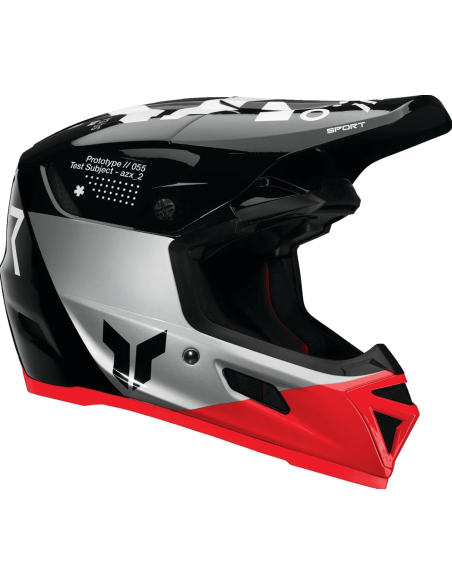 THOR REFLEX SPORT STRIKE BLACK/RED CROSS MOTO HELMET