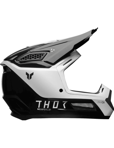 THOR FLEET STORM BLACK/WHITE CROSS MOTO HELMET
