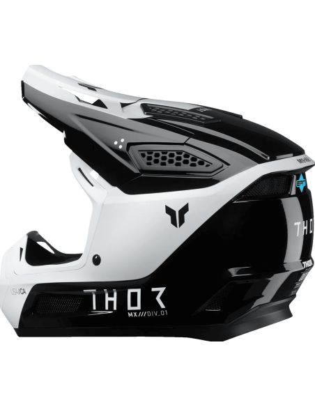 THOR FLEET STORM BLACK/WHITE CROSS MOTO HELMET