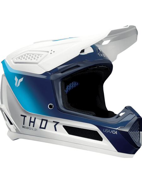 THOR KIDS FLEET STORM WHITE/NAVY CROSS MOTO HELMET