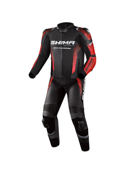 SHIMA КРАСНЫЙ/ЧЕРНЫЙ КОЖАНЫЙ МОТОКОСТЮМ STR 2.0 ИЗ 2 ЧАСТЕЙ