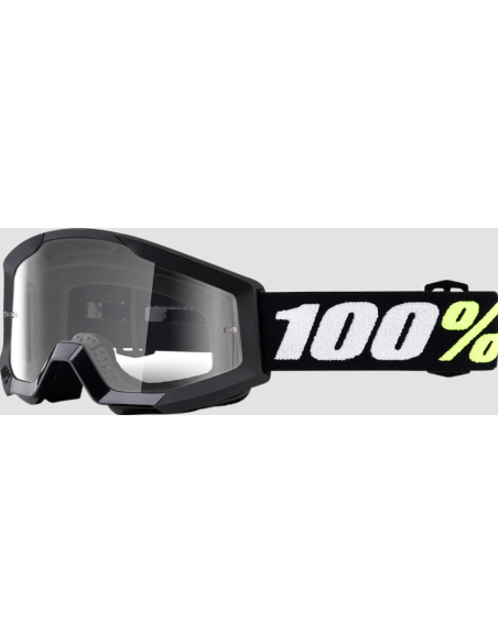 100% KIDS' STRATA BLACK/WHITE MOTOCROSS GOGGLES