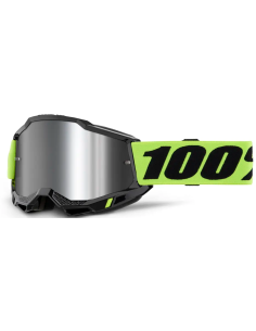 100% VAIKIŠKI ACCURI 2 BLACK/FLUORESCENT YELLOW-SILVER MOTOKROSO AKINI