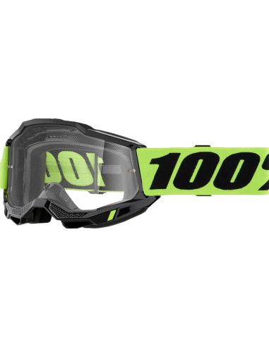 100% ACCURI 2 BLACK/FLUORESCENT GREEN MOTOCROSS GOGGLES