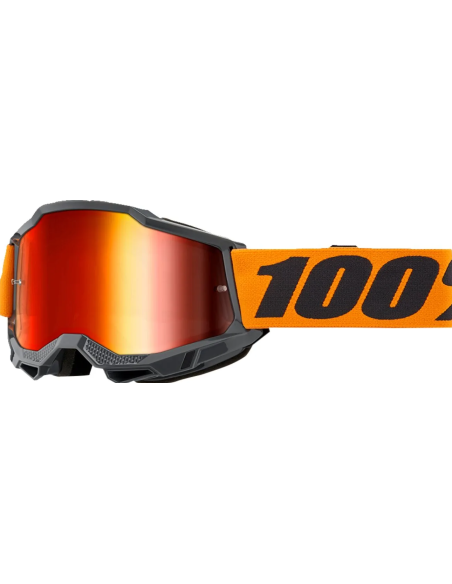 100% ACCURI 2 GRAY/ORANGE-RED MOTOCROSS GOGGLES