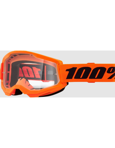 100% STRATA 2 BLACK/ORANGE MOTOCROSS GOGGLES