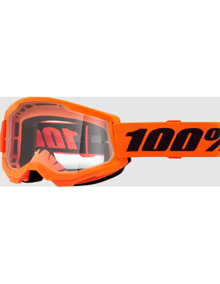 100% STRATA 2 BLACK/ORANGE MOTOCROSS GOGGLES