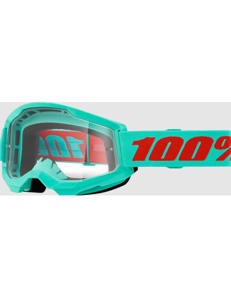 100% STRATA 2 CYAN/DARK RED MOTOCROSS GOGGLES