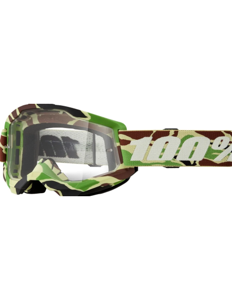 100% STRATA 2 BLACK/BROWN/GREEN MOTOCROSS GOGGLES