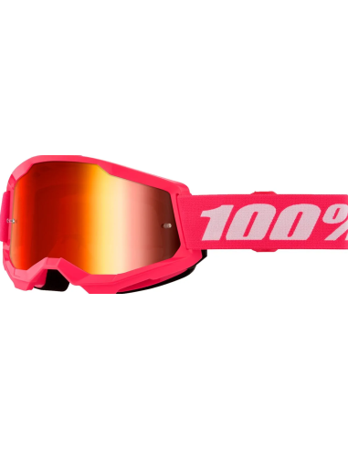 100% STRATA 2 PINK/WHITE-RED MOTOCROSS GOGGLES