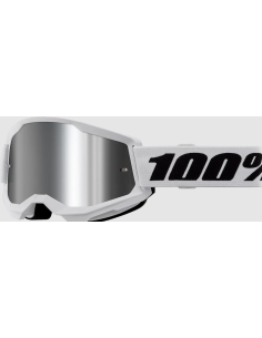 100% STRATA 2 BLACK/WHITE-SILVER MOTOCROSS GOGGLES