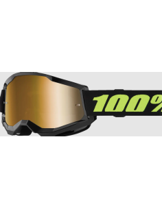 100% STRATA 2 BLACK/FLUORESCENT YELLOW-GOLD MOTOKROSO AKINIAI