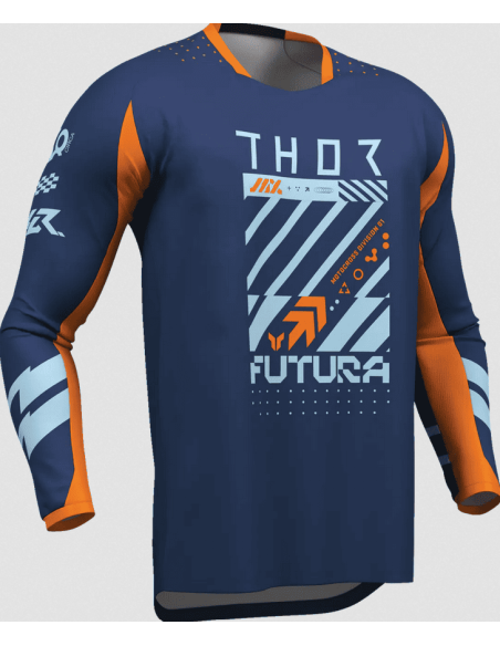 THOR LAUNCHMODE FUTURA NAVY CROSS MOTO JACKET