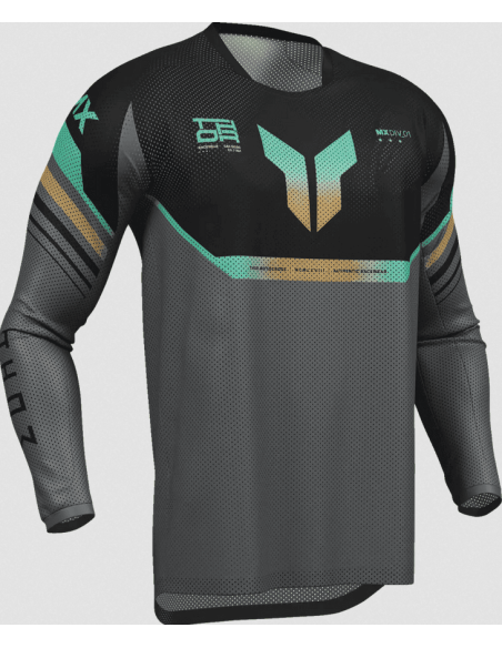 THOR LAUNCHMODE RAPTOR BLACK CROSS MOTO JACKET