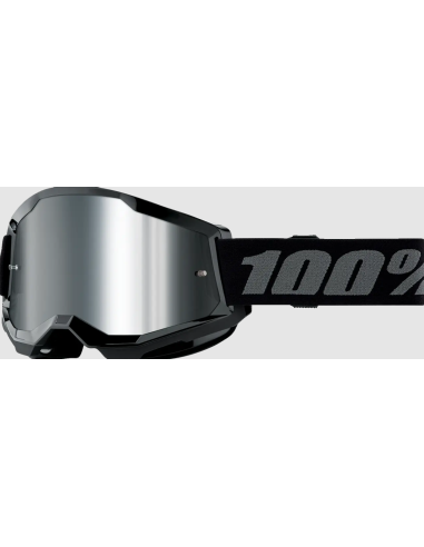 100% KIDS' STRATA 2 BLACK/DARK GREY-SILVER MOTOCROSS GOGGLES