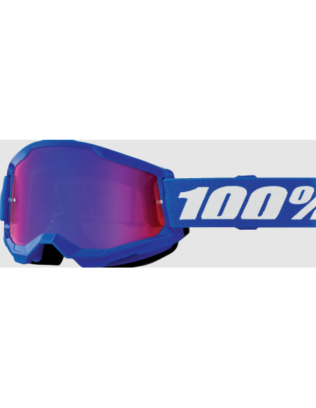 100% KIDS' STRATA 2 BLUE/WHITE-RED MOTOCROSS GOGGLES
